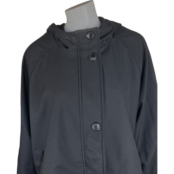 Dennis Basso V-Luxe Black Coat Hooded Zip Button Vent Adjustable 2X Outerwear - Picture 6 of 14